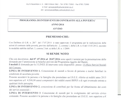 Azioni di contrasto alla povertà - Anno 2014